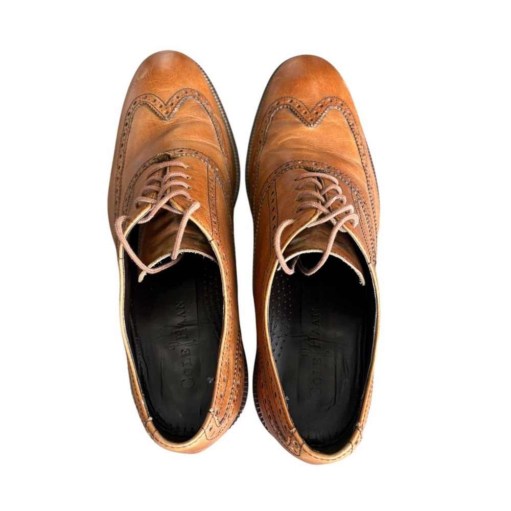 Cole Haan Cambridge Oxford Wing Tip Dress Shoes British Tan Men's Size 10.5 - Picture 5 of 8